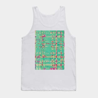 Hot Pink & Mint Green Spring Abstraction Tank Top